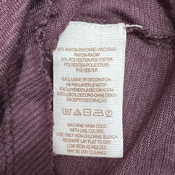 Free People The Gatsby Embroidered Mesh Wine Long Sleeve V-Neck Tee Tunic Top - Picture 12 of 14